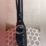 White House | Black Market Black Woven Shoulder Bag faux zip minimalist classic Photo 8