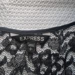 EXPRESS Women's Lace Shirt Black & Cream Size Small Business Formal Office Photo 2