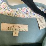 Natural Reflections  Sage Green Heavy Flannel Size Large Floral Lining Photo 5