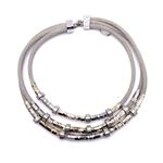 EXPRESS  Triple Strand Beaded Steampunk Gunmetal Chunky Collar Necklace Photo 6