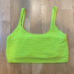 Aerie Tank Crochet Crop Top Neon Green Size XL Photo 2