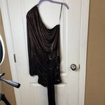 ZARA One-Shoulder Shimmer Dress in Black Photo 1