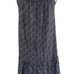 Navy Blue & White Calico Bohemian Summer Boho Sundress Dress ~ Oversized SMALL Photo 1