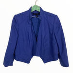White House | Black Market  Crop Blazer 4 Blue Open Front Photo 0