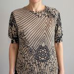 Vivienne Tam  Scarf Print Beige and Dark Green Tee Photo 0