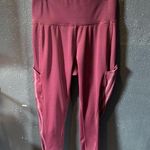 Adidas Burgundy High-Waisted Leggings for Active Wear Photo 0