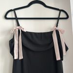 Wild Fable  Dress Black Mesh Bodycon Pink Bow Off Shoulder Coquette Photo 5