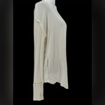 We The Free Free People  Cream Waffle Knit Raw Edge Long Sleeve Top Sz M Photo 4