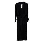 ZARA  Size XL Dress Plunging V-Neck Ruch Draped Waist Midi Black Limited Edition Photo 4