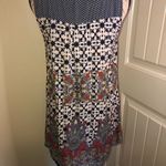 En Crème Navy & Cream with Gold Embroidery Boho Dress Size L Blue Size L Photo 4
