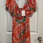 Gianni Bini Orange Multi Floral Dress Lined Size‎ L NWT Tropical Summer Vacation Size L Photo 0