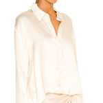SNDYS Revolve Rising Satin Button Down Shirt Champagne Size 4 Photo 0