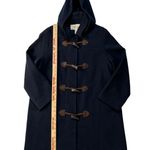 Talbots Vintage Coat Jacket Toggle Navy Blue 100% Wool Hooded Size 6 Petite Photo 8