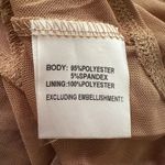 Princess Polly  Delaney tan ruched mesh off-the-shoulder long sleeve bodysuit 2 Photo 4