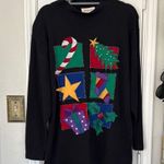 Vintage patchwork Christmas designs mockneck Black Size L Photo 0