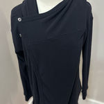 Free People Black Asymmetrical Button Cardigan Photo 0