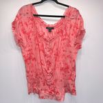 Nine West Shelby Prairie Blouse in Mystic Magenta Hot Pink Tie Dye 100% Cotton Photo 0