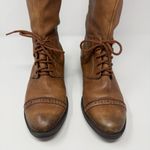 Sam Edelman  Perron Cap Toe Leather Riding Boots Women's 6.5M Brown Brogue Zip Photo 4