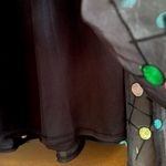 NWT Voodoo Vixen Sallie 50s Flared Dress Black Multicolor Embroidered Dot Small Photo 10