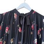 ZARA Black Floral Pleated Romper Playsuit Mini Dress Bohemian SZ S Photo 6