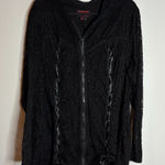 Tripp NYC Vtg  black lacy corset style zip up top Photo 0
