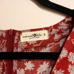 Natural Life  Maxi Dress V-Neck Short Sleeve Rust Red Blue Floral Size Small Boho Photo 6