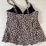 Nicole Miller Animal Print Tiered Padded Tankini & Black Bikini Bottom Size M Photo 4