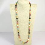 Bohemian Style Colorful Wooden Beads‎ Necklace Macaron Color 16in Sweater Chain Photo 3