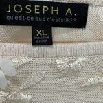 Joseph A Gold Floral Applique Sweater Gold Sequins Size XL Beige Holiday Glamour Photo 3