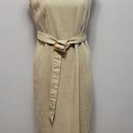 Vintage 90's Bushwacker khaki linen blend belted sheath dress size 8 Photo 0