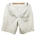 Lands’ End Shorts Tan & White Preppy Gingham Bermuda Shorts Size 14P | 14 Petite Photo 1