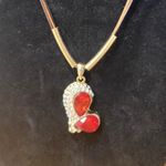 Ruby red and white rhinestone heart Photo 0