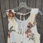Free People Summer In Tulum Linen Blend Floral Printed Tunic Top In Ivory Size M Photo 4