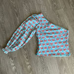 Forever That Girl Anthropologie Shirt Womens 6 One Shoulder Blue Floral Photo 12