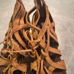 OTBT  Shoes Womens Size 7.5 Nomadic Brown Leather Strappy Wedge Sandals gladiator Photo 2