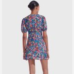 STAUD Colorful Floral Printed Milla Mini Dress 12 Blue Photo 1