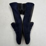 Stuart Weitzman Navy Hallmark Quilted Suede Loafers S-381 Sz 5.5 Photo 4