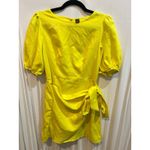 SheIn  Yellow Mini Dress Puff Sleeve Tie‎ Waist Party Cocktail Photo 1