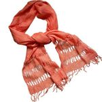 Chico's Chico’s 100% Linen Elegant Orange Woven Resortwear Spring Scarf Photo 0