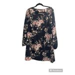 Vanilla Bay ✨ Floral Dress Large Long Sleeve Dark Pink Cream Shift✨ Photo 1