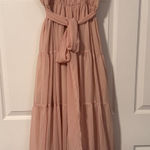 Jill Stuart Jill  $379 Chiffon Tiered Light Pink Strapless Maxi Dress Coquette Photo 0
