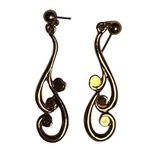 Vintage Gold Plated Rhinestone Women’s Dangle Earrings For Pierced Ears Photo 7