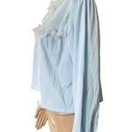 Charmode Sears Roebuck Vintage 70s Blue Dreamy Lace Open Crop Capelet Bed Jacket Photo 3