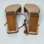 Steve Madden Rozlyn Brown Snake Print Open Toe Wooden Block Heel Sandals Size 11 Photo 3