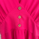 Seven Islands Pink Midi Sundress with Puff Sleeves and V Photo 1