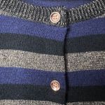 Loft NEW  Womens L Blue Metallic Stripe Cardigan Sweater Button Front Long Sleeve Photo 3