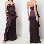 Aidan Mattox Cascading Ruffle Strapless Gown Size US 12 Raisin Photo 7