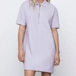 ZARA  2022 lilac purple oversized polo mini dress with quarter zip Photo 0