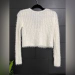 Garage  Ivory Fuzzy Tie Front Long Sleeve Sweater Cardigan Top Sz M EUC Photo 2
