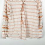 Sundance Striped Tassel Tie Closure Long Sleeves Let Thrift Blouse, Size Small Photo 8